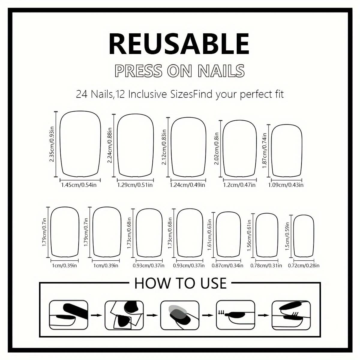 24 Pcs Luxury Floral Press-On Nails Set – Short Square Glossy Fake Nails