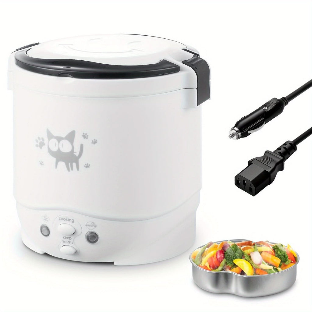12V Portable Car Rice Cooker – Mini Travel Rice Cooker with Keep Warm Function