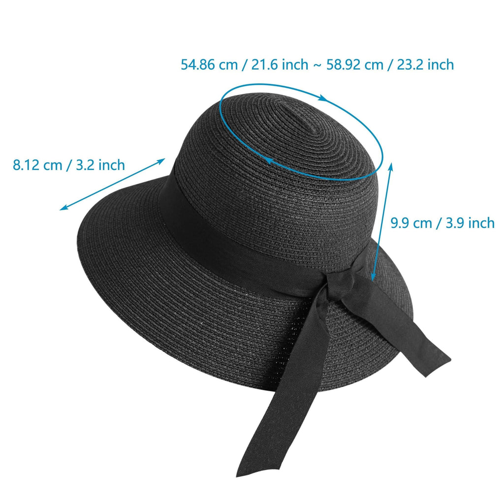 Women’s Wide Brim Straw Sun Hat – Foldable UV Protection Beach Hat
