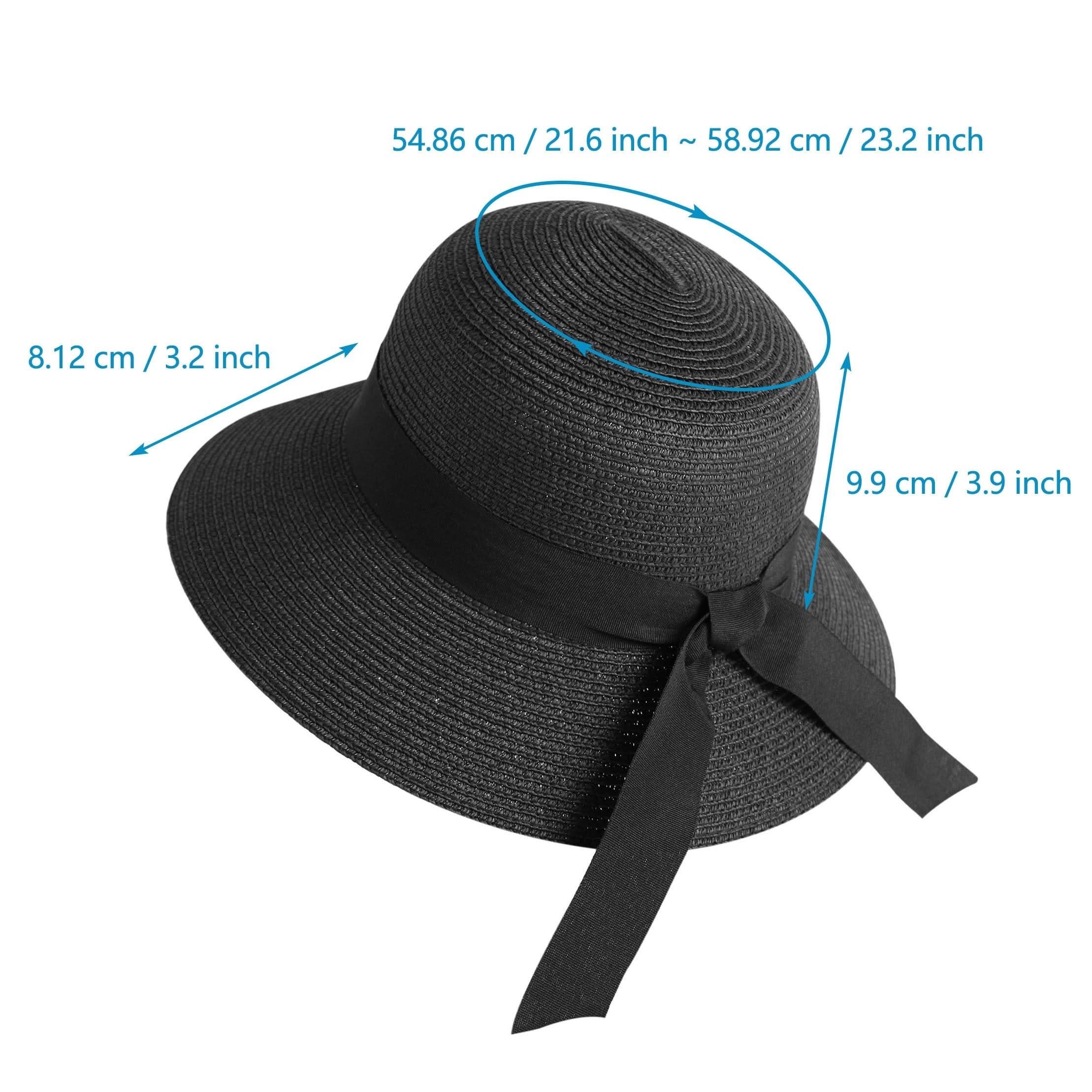 Women’s Wide Brim Straw Sun Hat – Foldable UV Protection Beach Hat