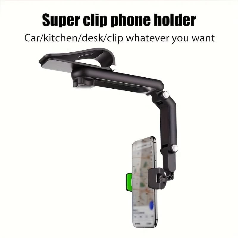 360° Rotatable Car Sun Visor Phone Holder – Multi-Functional iPhone & Smartphone Mount