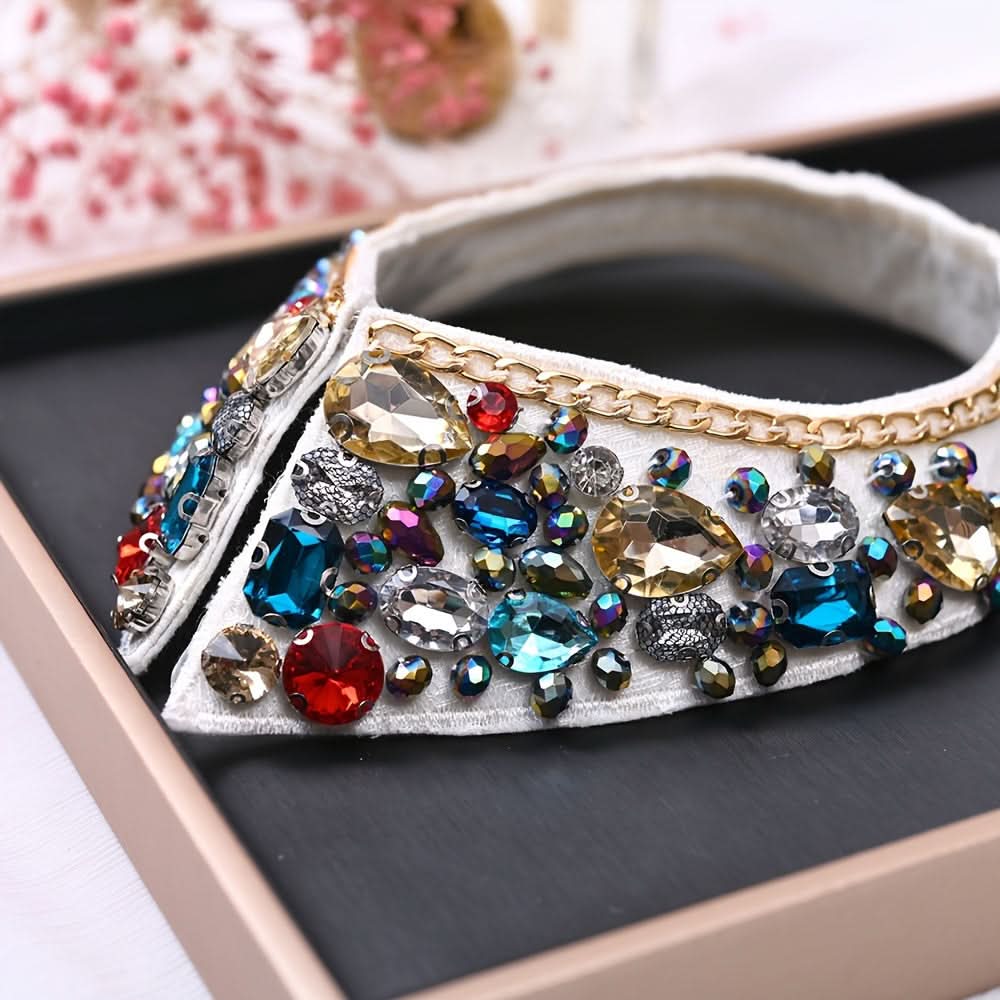 Rhinestone Faux Collar for Women’s Outfits