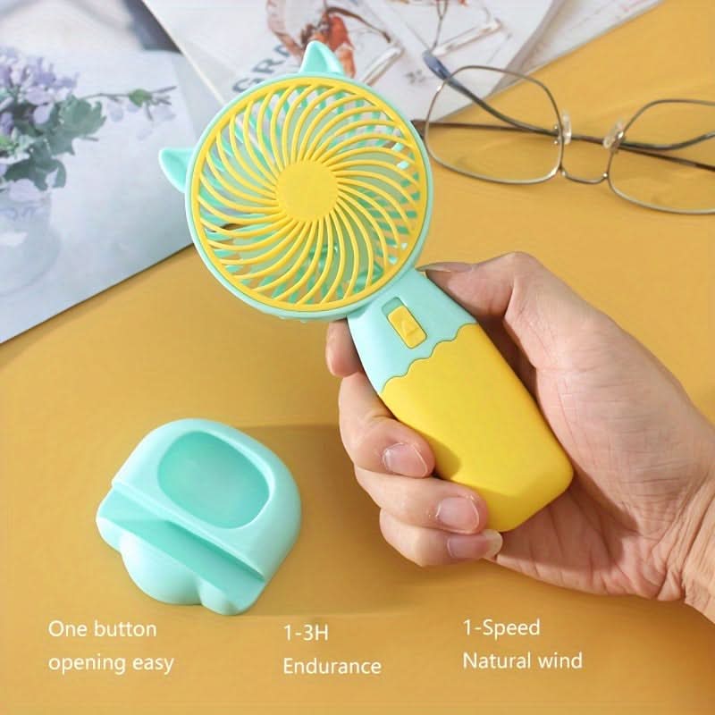 USB Rechargeable Mini Handheld Fan – Portable Wearable Fan