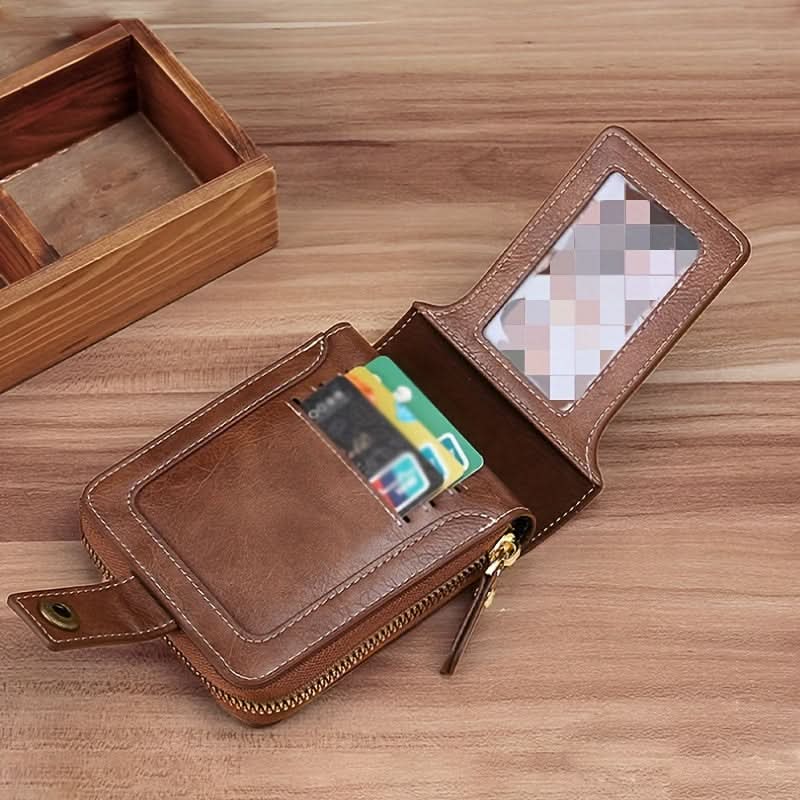 Stylish Men's Tree Pattern Wallet with Zipper Closure