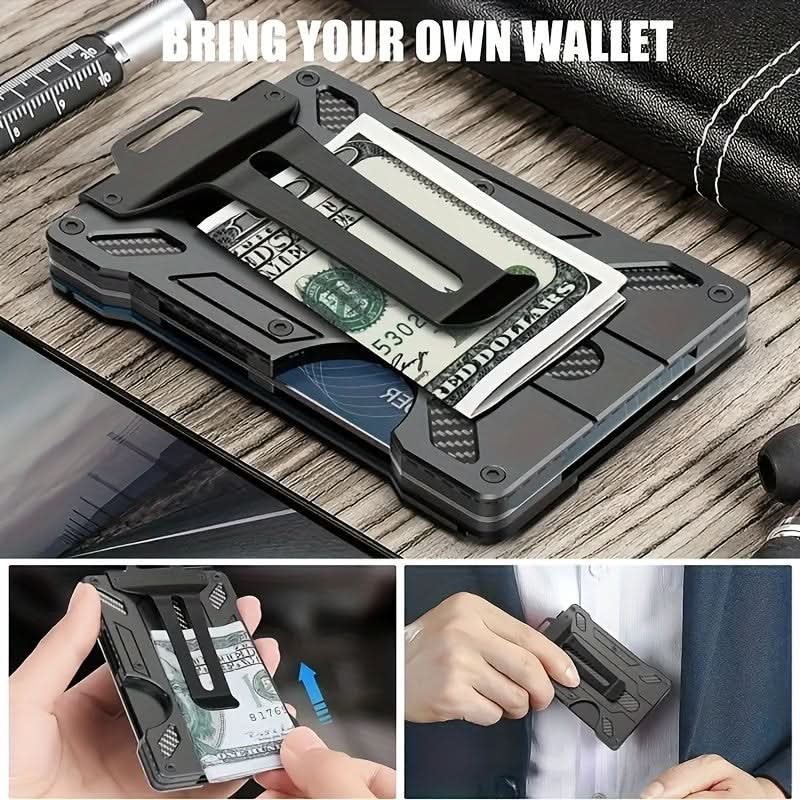 Ultra-Thin Aluminum Metal Wallet with Transparent Window - Shielding Card Holder