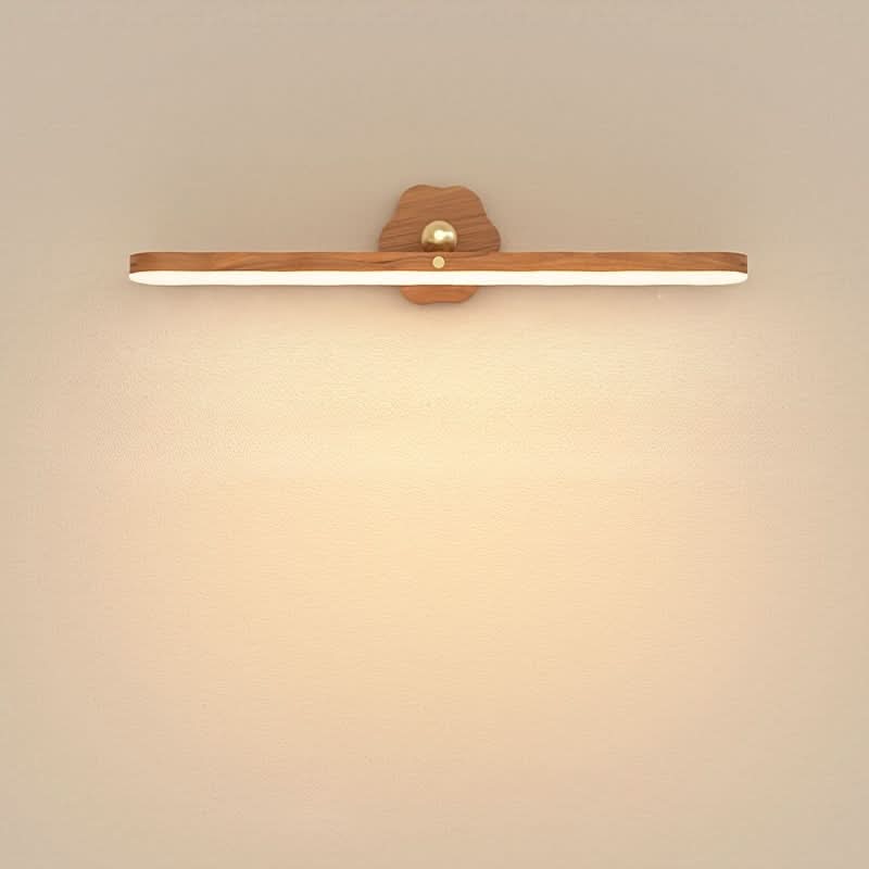 Rechargeable LED Mirror Light with Wooden Finish