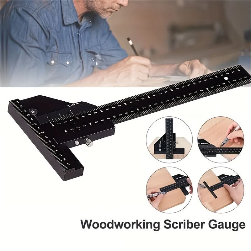 Aluminum T-Square Woodworking Scribing Ruler