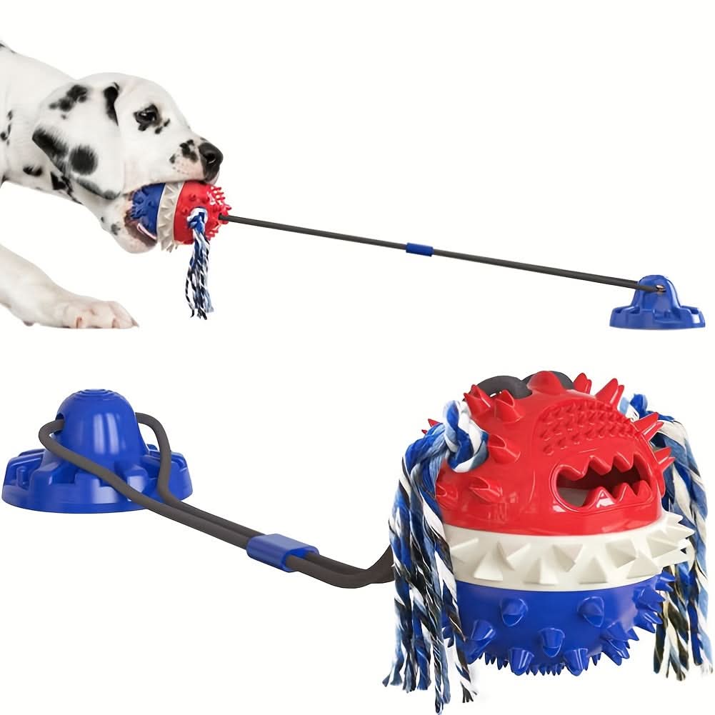 1pc Interactive Squeaky Dog Chew Toy with Dual Suction Cups