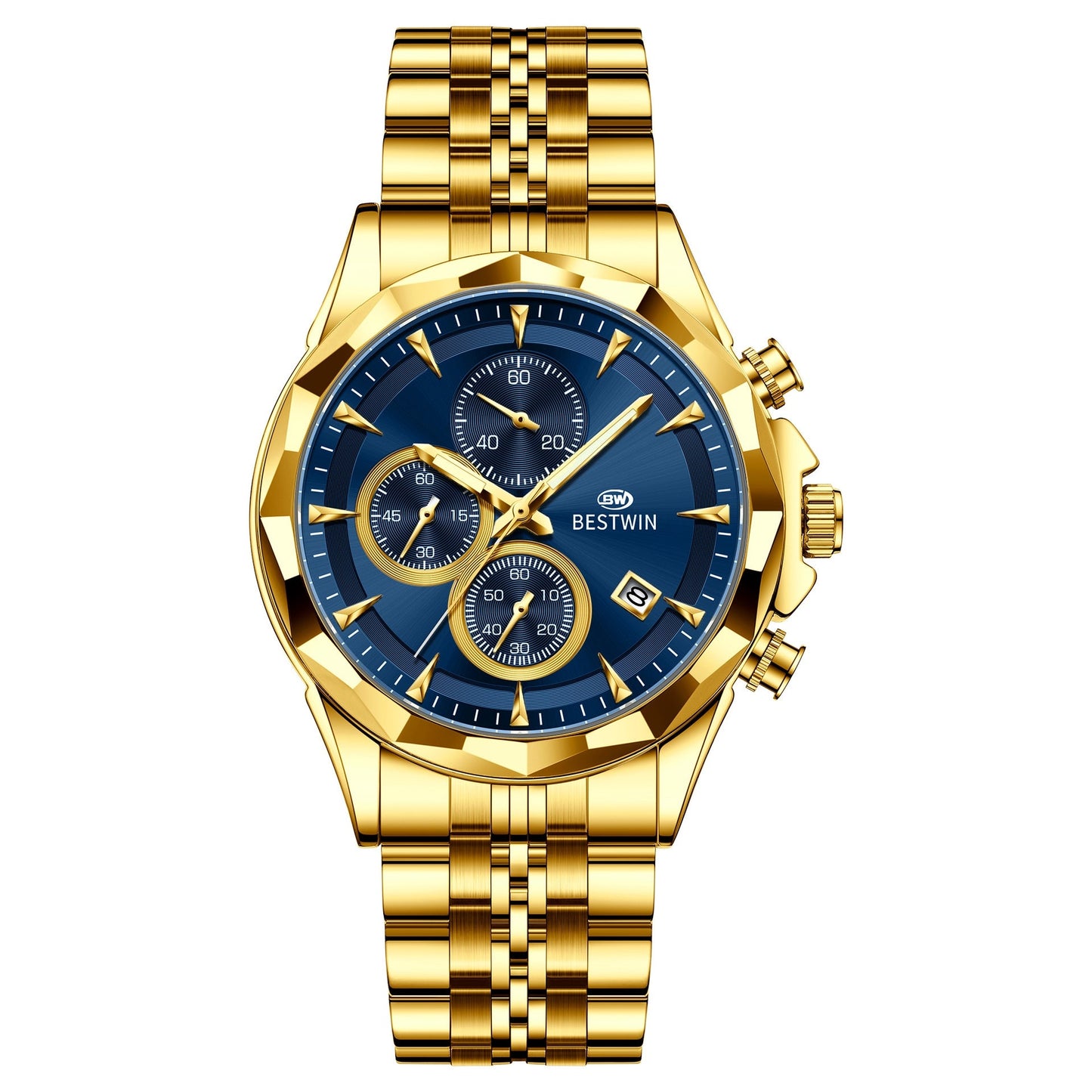 Bestwin BW1734 Luminous thin steel quartz watch for men