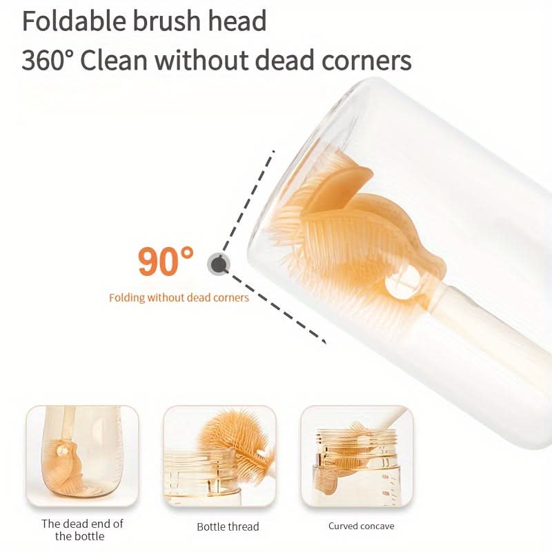Cartoon Animal Shape Silicone Bottle Brush Set
