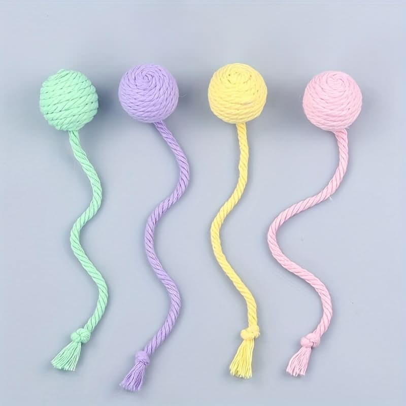 4pcs Rolling Ball Cat Toy with Bell