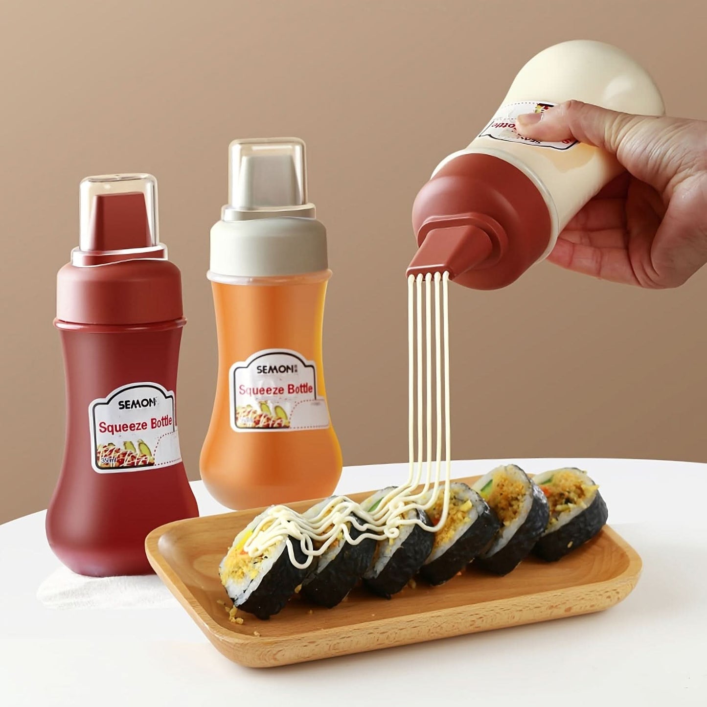 Leakproof Squeeze Sauce Bottles - Refillable Condiment Dispensers