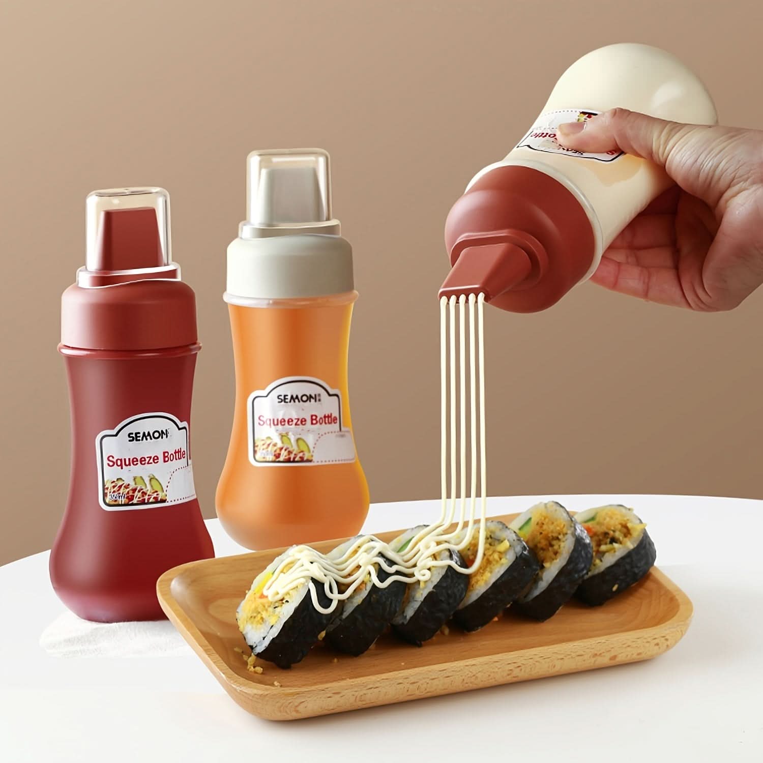 Leakproof Squeeze Sauce Bottles - Refillable Condiment Dispensers