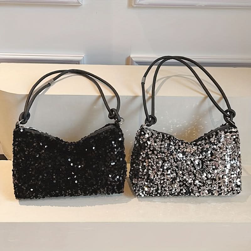 Small Square Sequined Shoulder Bag for Women
