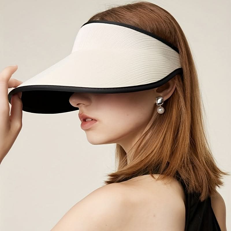 Women’s Embroidered Sun Visor Hat – UPF 50+ UV Protection, Elastic Fit, 100% Polyester