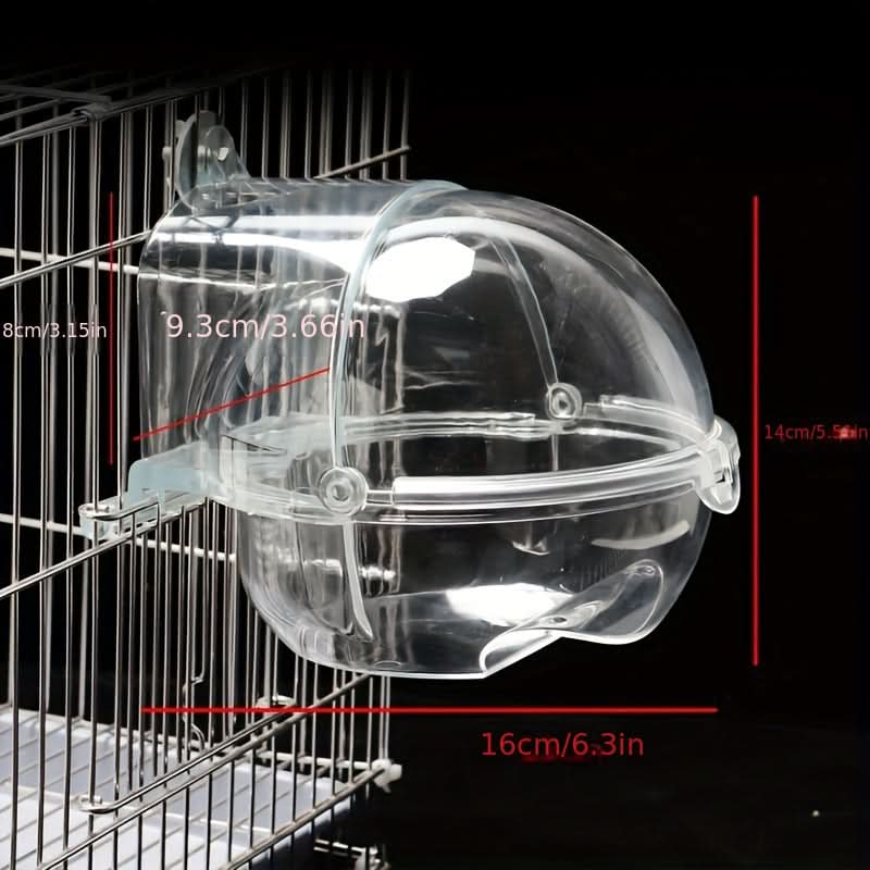 Clear Plastic Bird Bath with Cage Hook