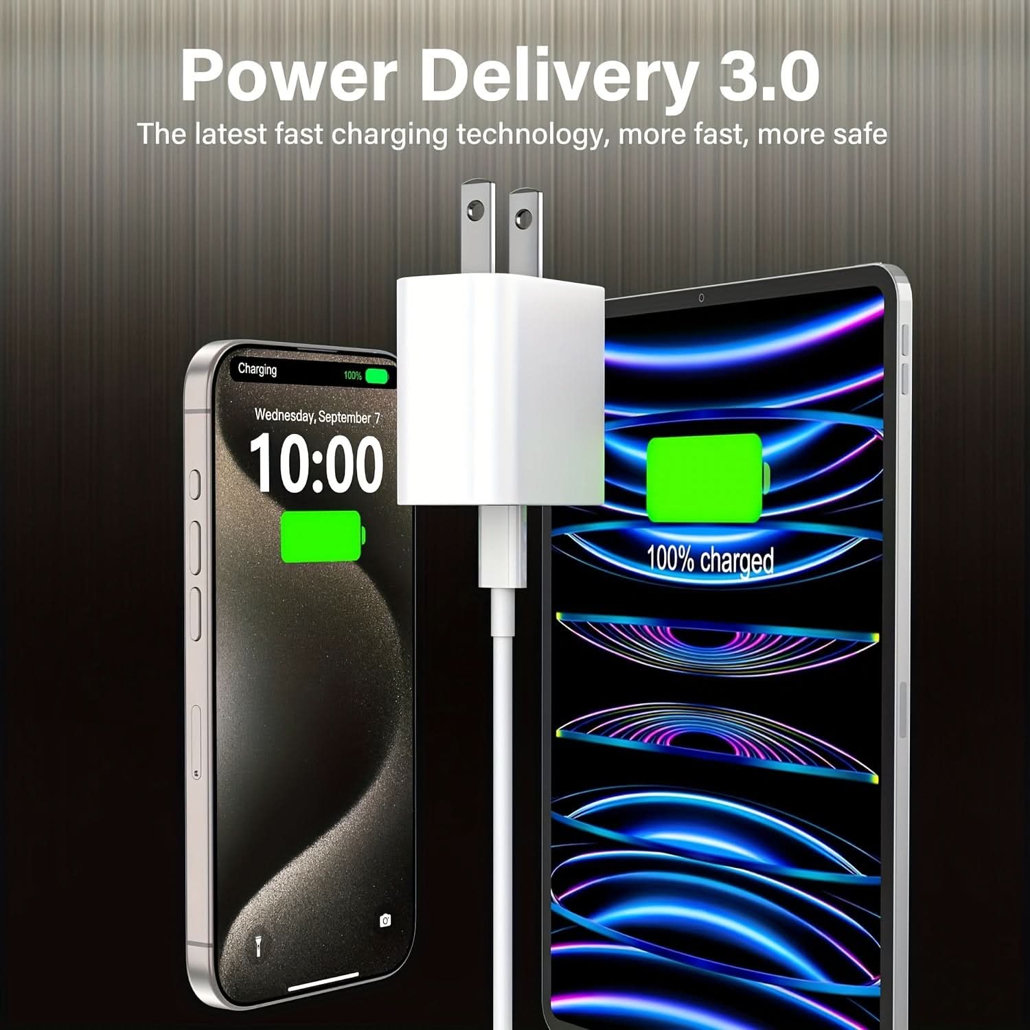 2-Pack 20W USB-C Power Adapter & 6FT USB-C to USB-C Cable