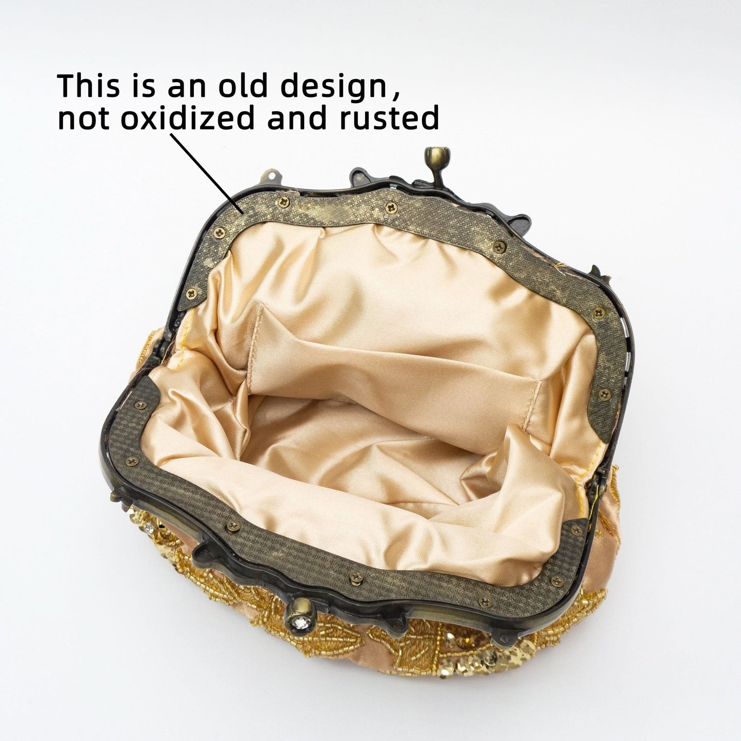 Vintage Floral Embossed Kiss-Lock Clutch