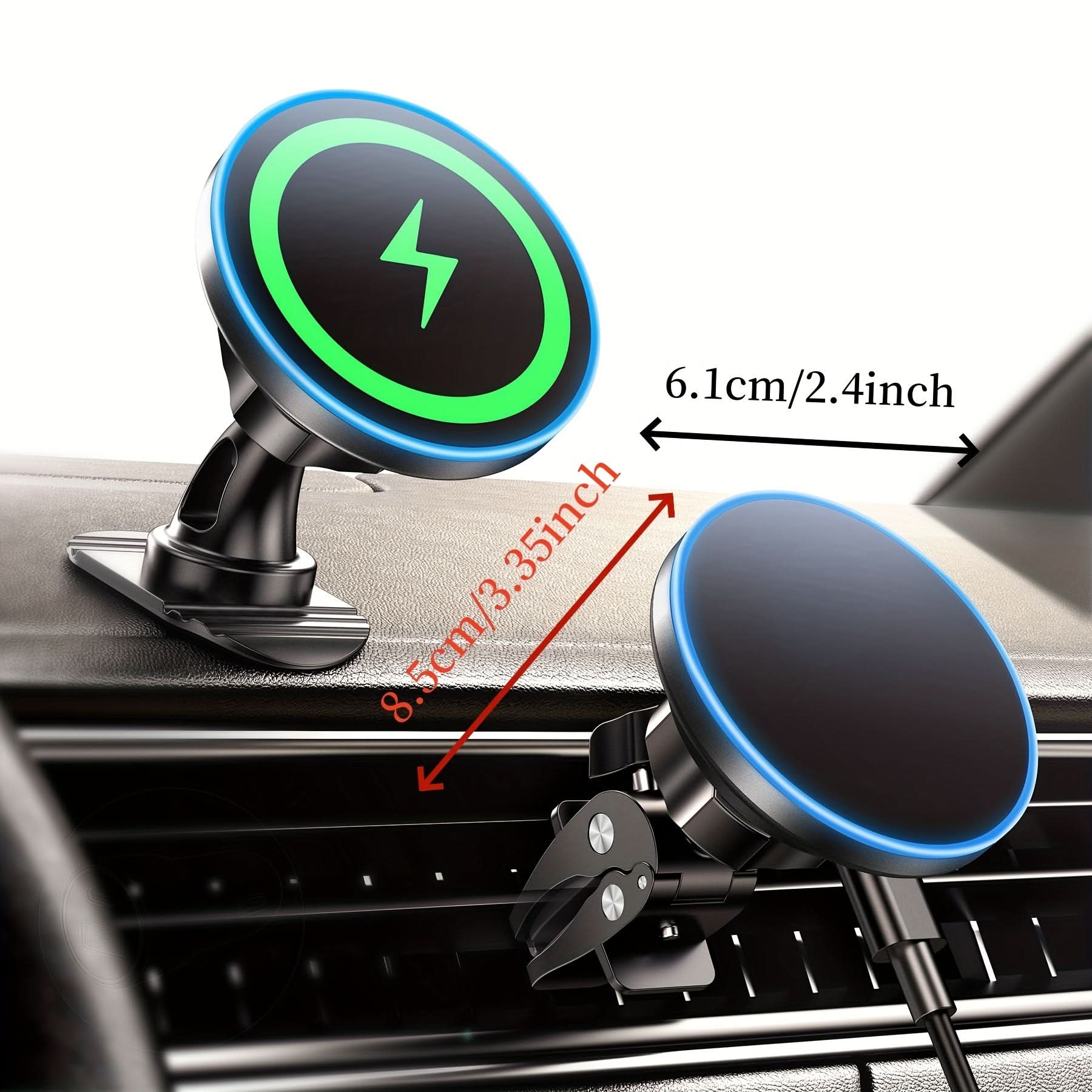 15W Magnetic Wireless Car Charger - Universal Car Mount