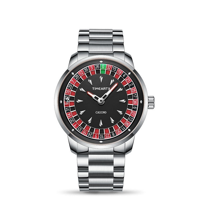 TIMEARTX Roulette Dial Casino Watch Rotating Gaming Style watch for Men