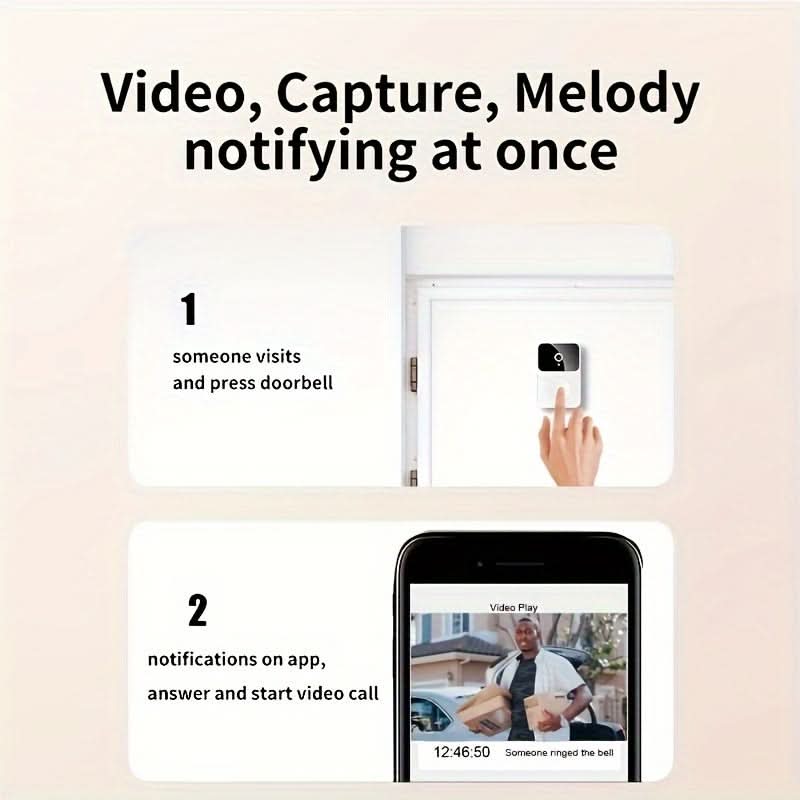 Wireless Smart Visual Doorbell Camera with HD