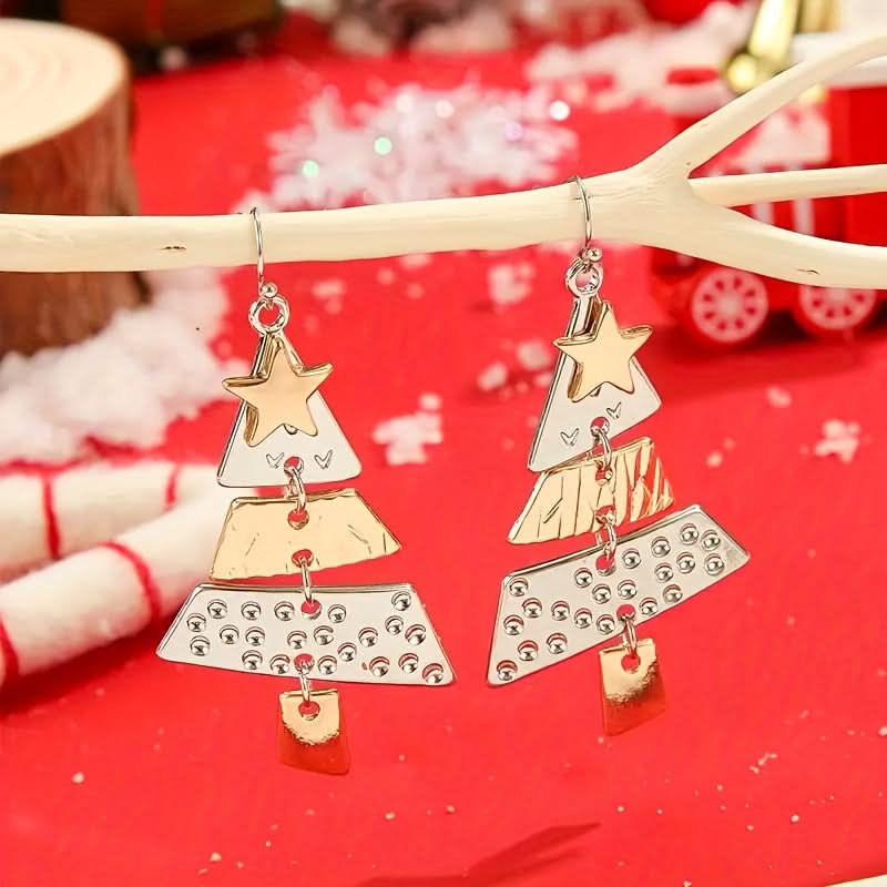 Christmas Tree Pendant Earrings for Her- Pack of 2 Pairs