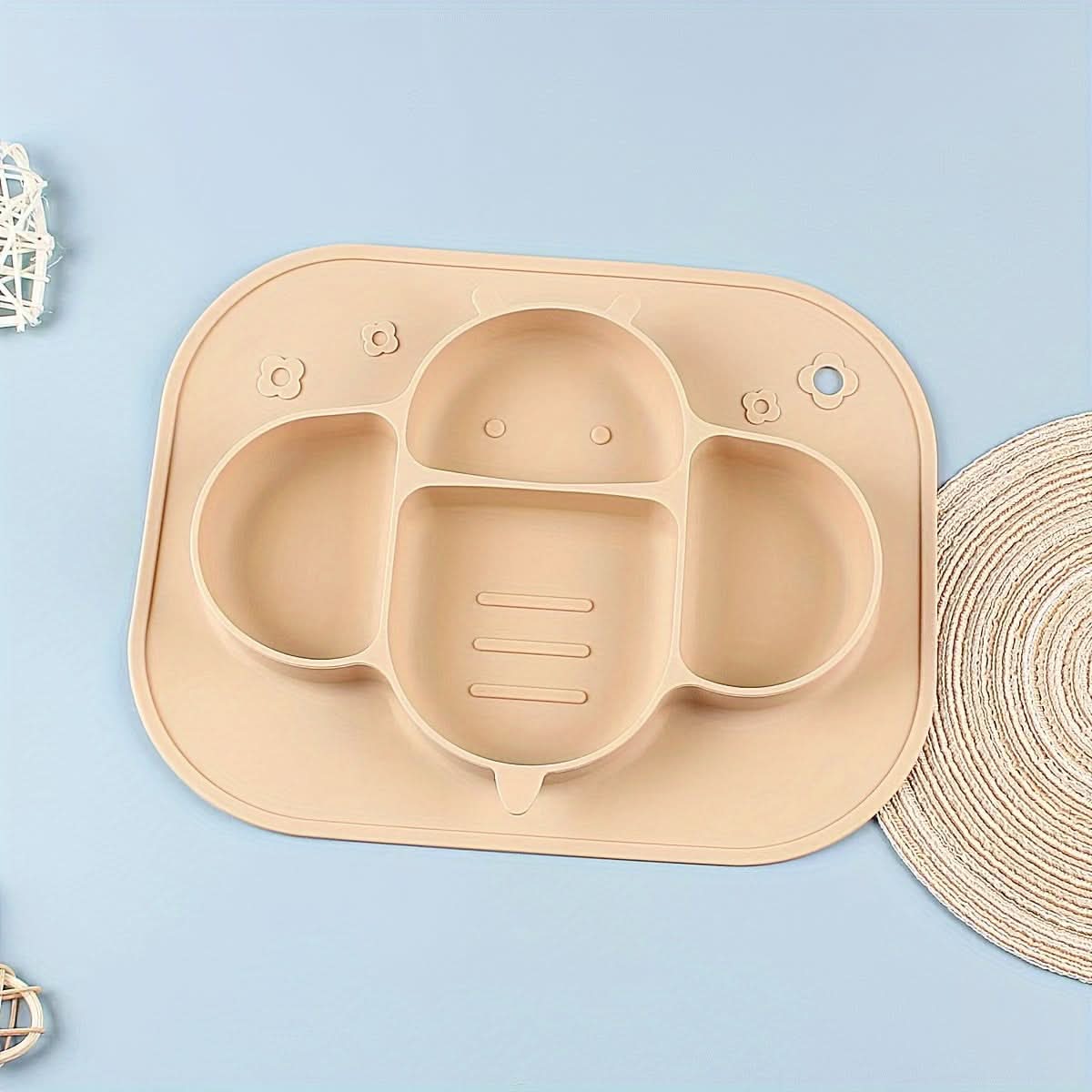 Food-Grade Bee Silicone Kids Dinner Plate