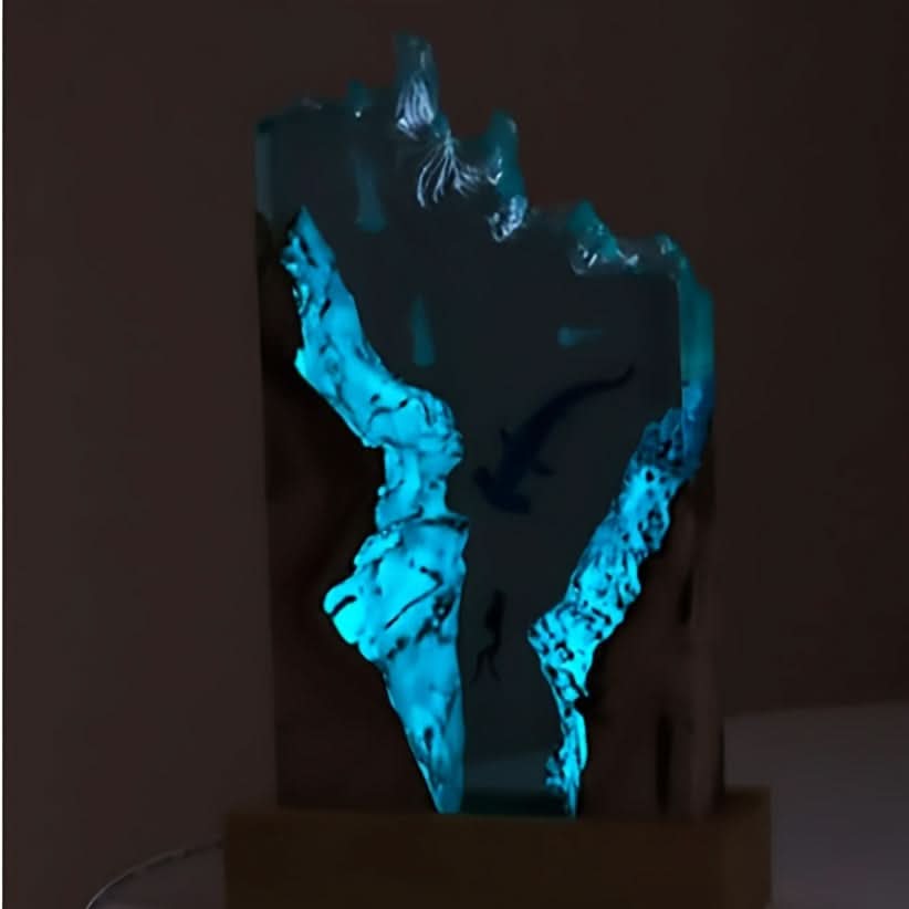 Ocean Theme Resin Desk Lamp with USB Power