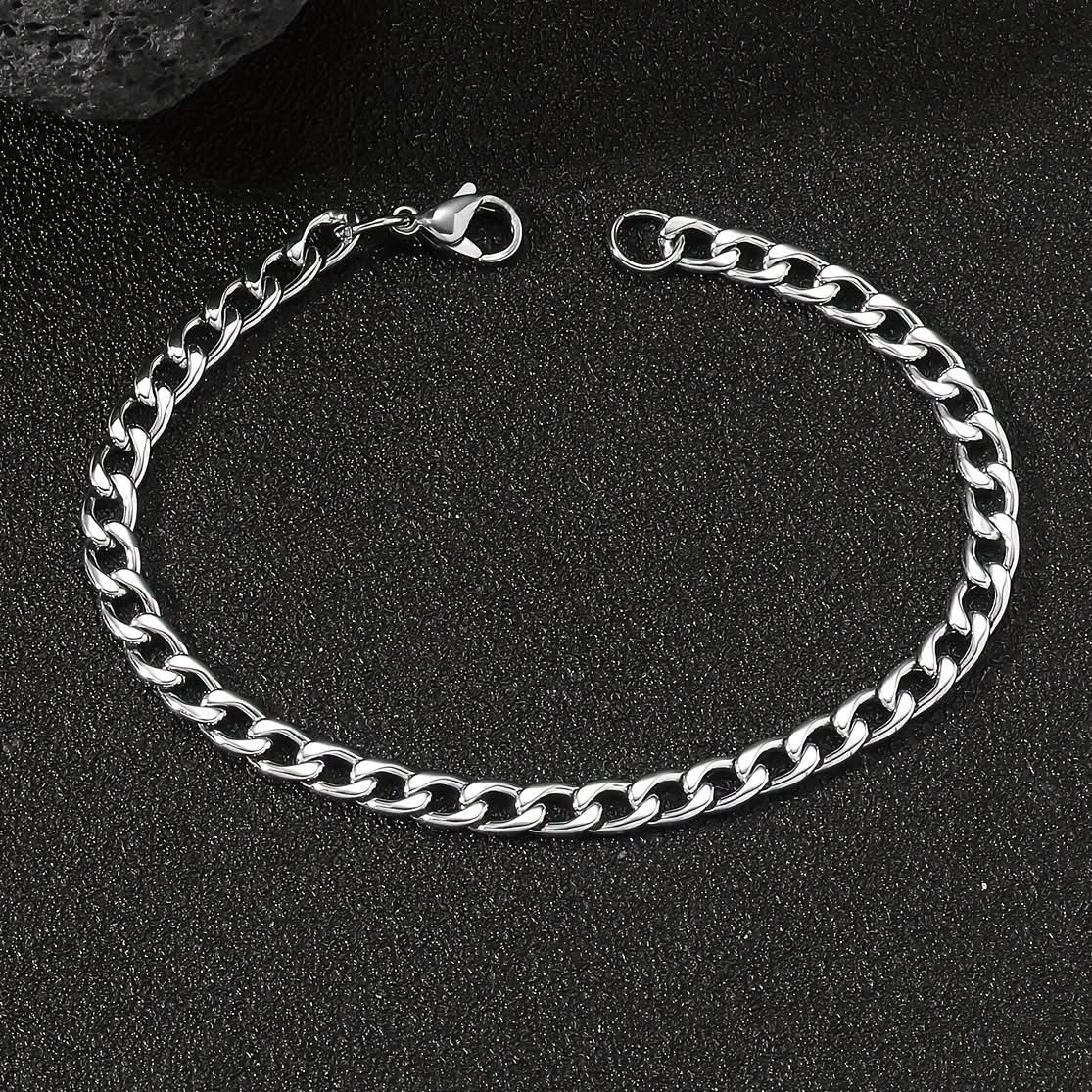 Men's Stainless Steel Chain Bracelet - Minimalist Style