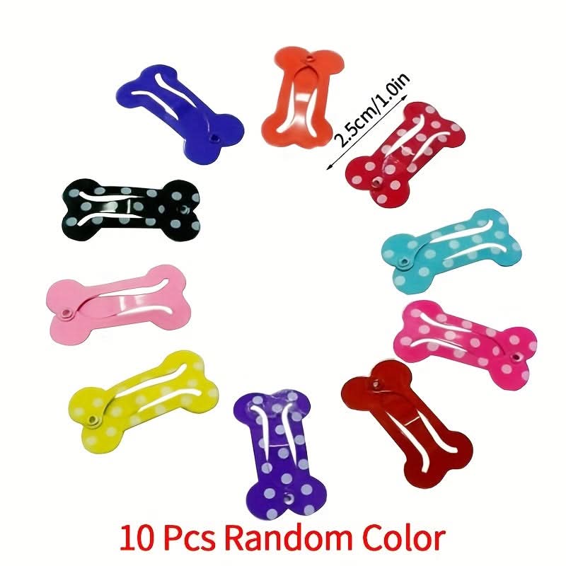 10-Pack Colorful Pet Hair Clips for Grooming