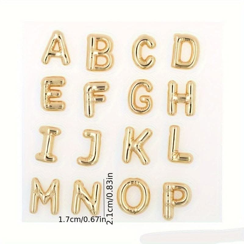 Chunky Golden Alphabet Balloon Pendant Necklace – Stainless Steel