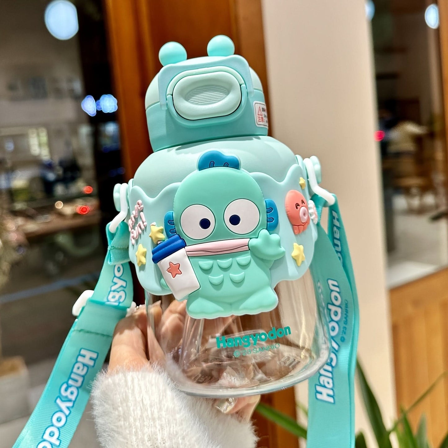 Sanrio Cartoon Character Water Bottle with Straw