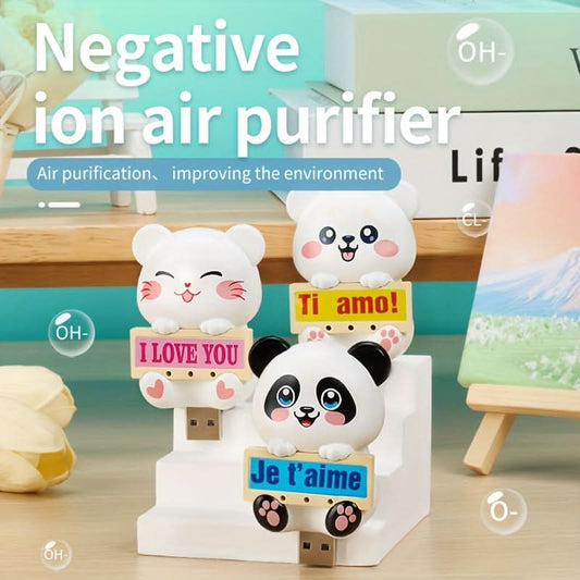 Cute Animal USB Air Purifier Ionizer – Odor Removal for Car & Home