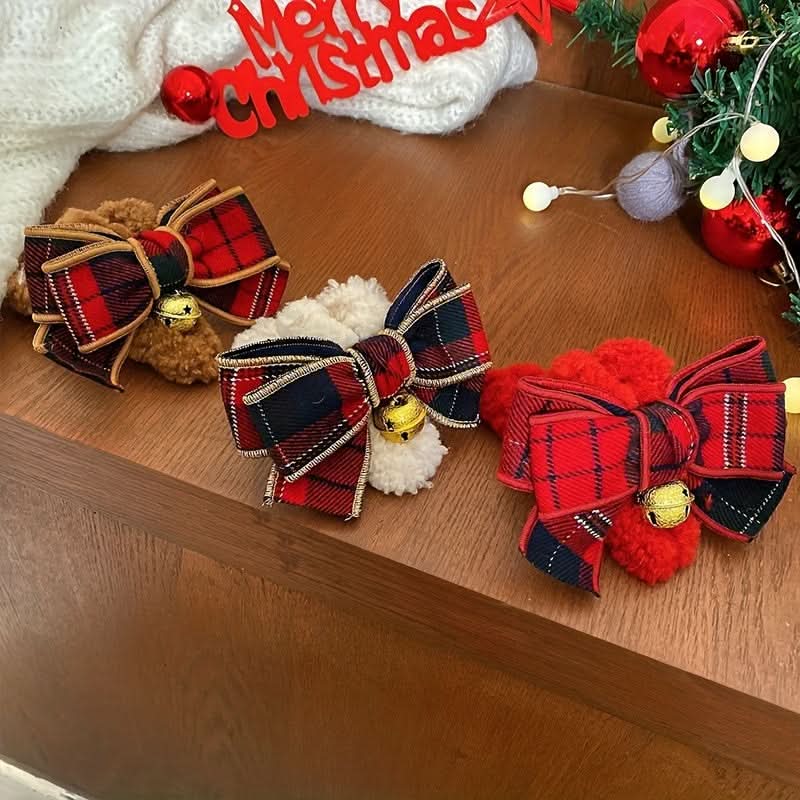 4pcs Christmas Bow Hair Clips for Women