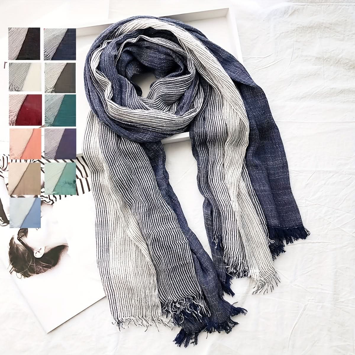 Men's Cozy Rayon-Linen Scarf for Fall & Winter - Stylish, Warm, and Durable