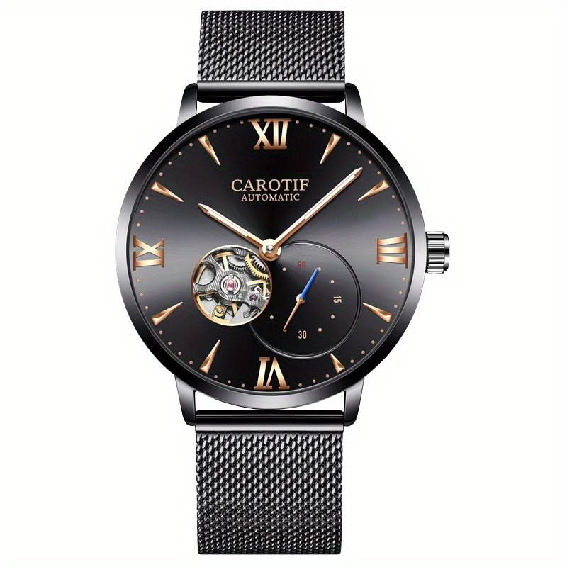Men’s Fashion Automatic Mechanical Watch with Mesh Strap