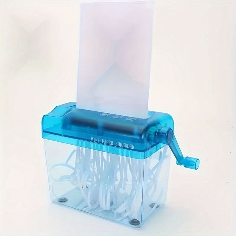 Manual Mini Paper Shredder – Compact Hand Crank Shredder