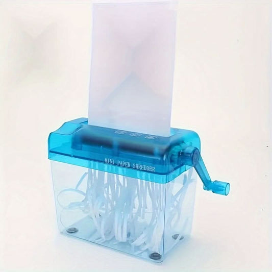 Manual Mini Paper Shredder – Compact Hand Crank Shredder