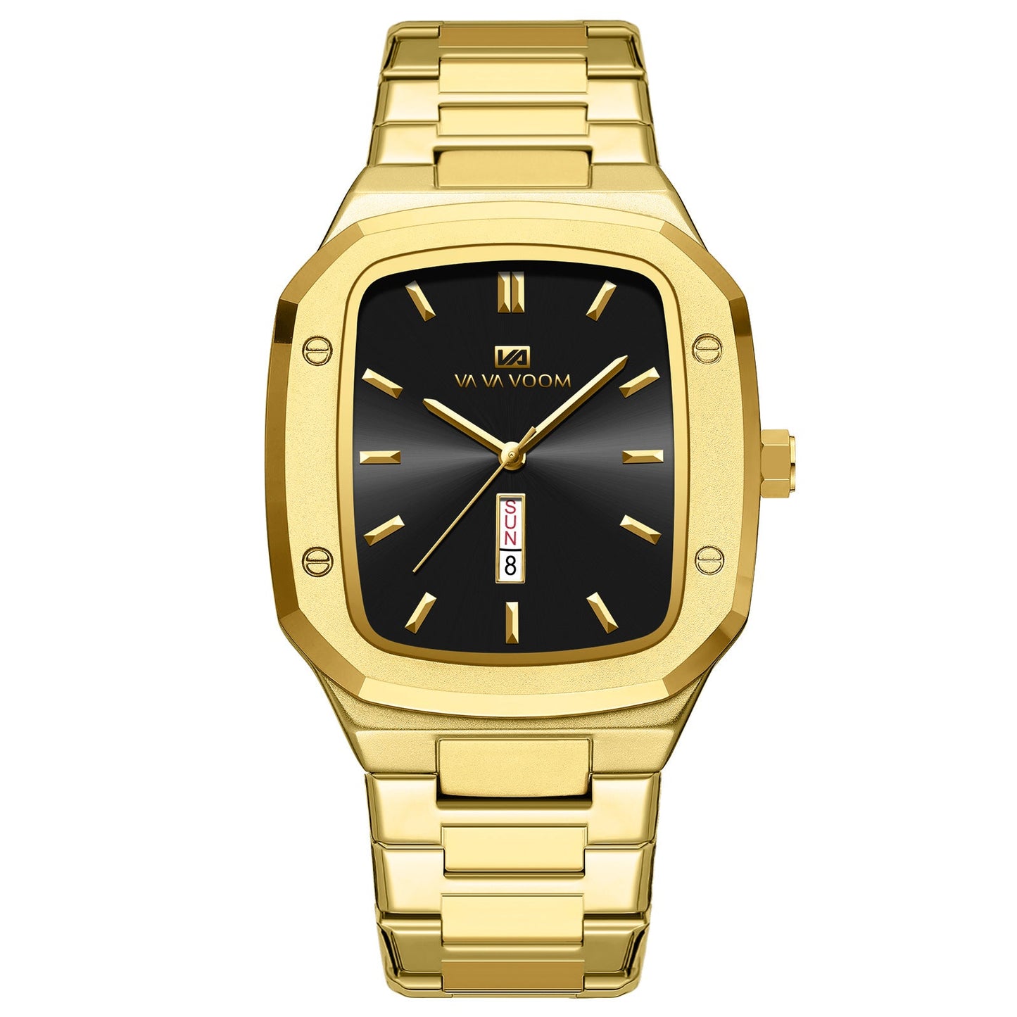 VA VA Voom 2831 Business Octagonal Creative Dual-Date Steel-Strap Quartz watch for men