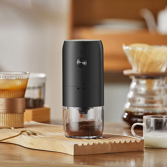 USB-C Ceramic Burr Electric Coffee Grinder – Portable, High-Capacity