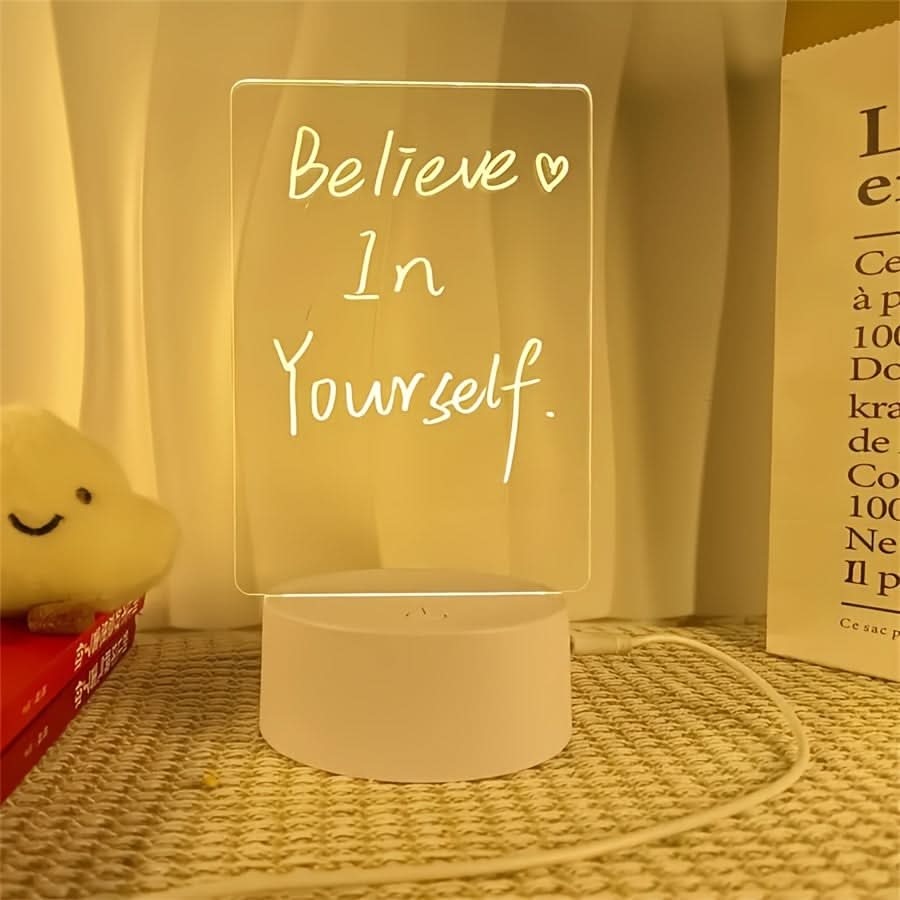 USB Powered LED Night Light with Warm Glow & White Base