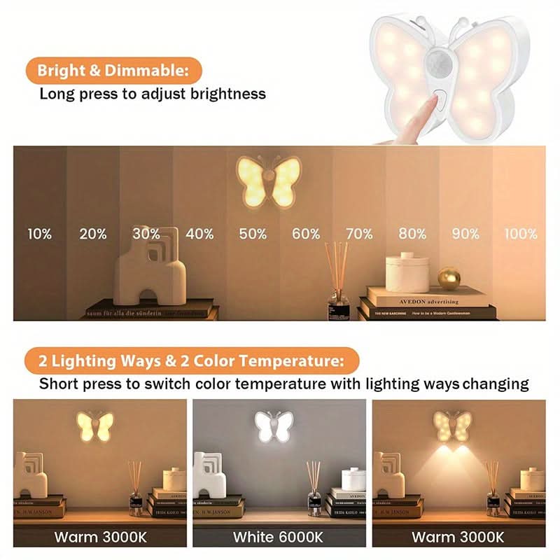 Smart Butterfly LED Night Light with Motion Sensor