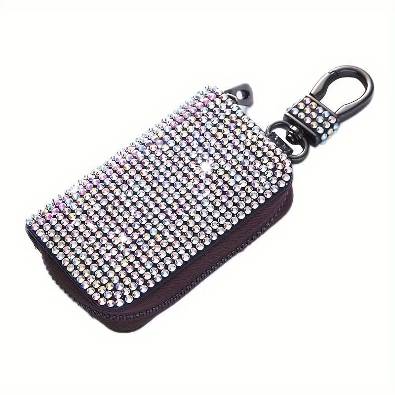 Rhinestone Car Key Case – PU Leather, Sparkling Protection