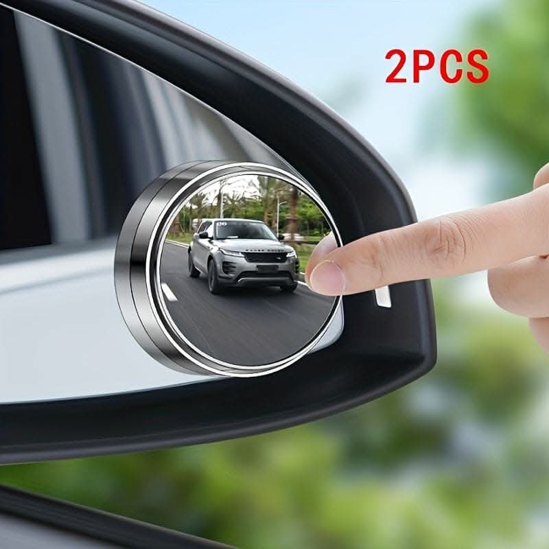2-Pack 360° Adjustable Blind Spot Mirrors – HD Glass for Cars & Trucks