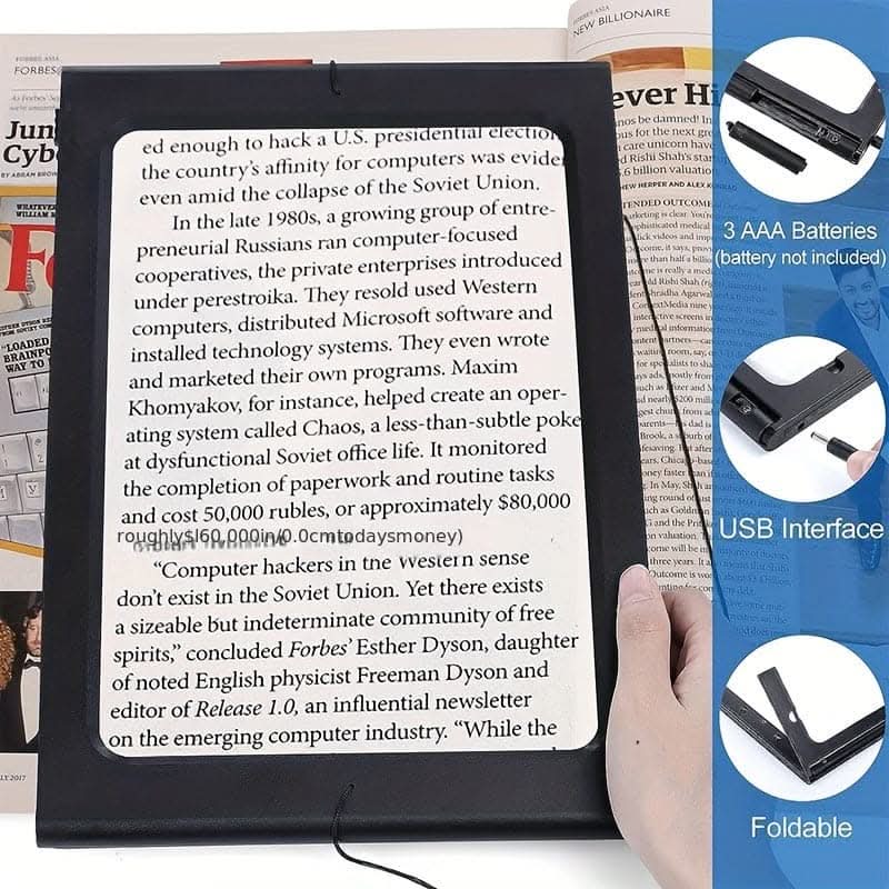 Rechargeable Magnifying Glass with Light-Table-Shaped