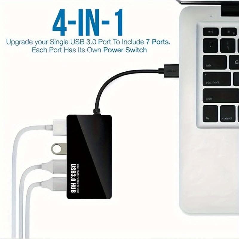4-Port USB 3.0 Splitter Hub - High-Speed Charging Adapter