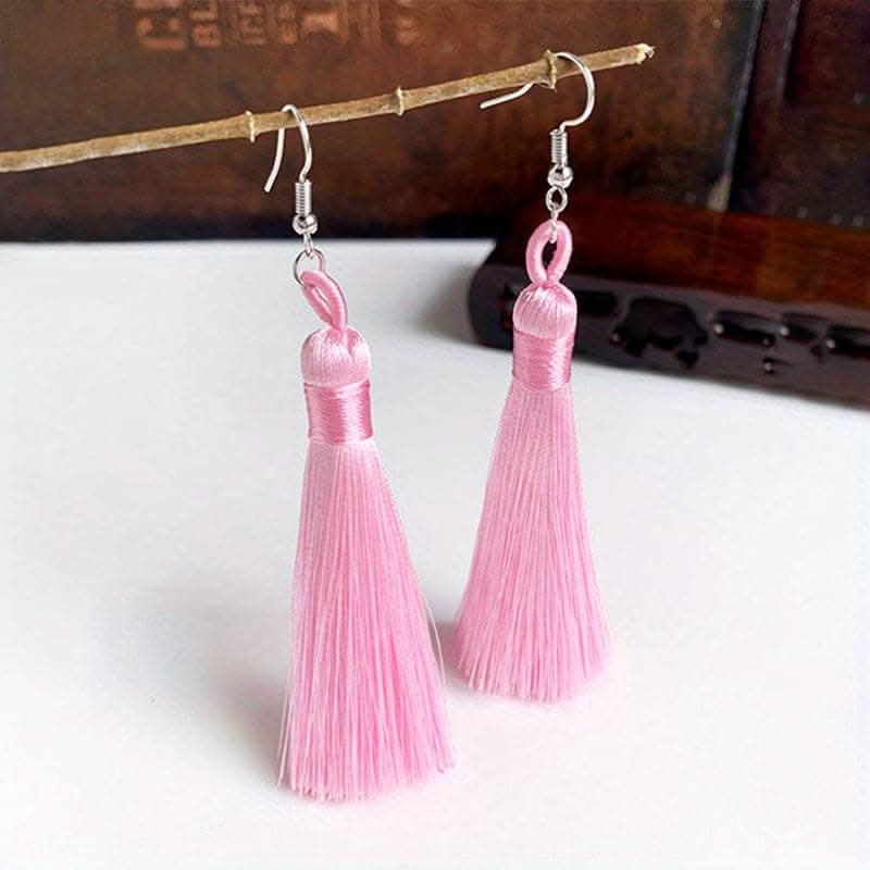 Colorful Tassel Dangle Earrings – Boho Ethnic Style