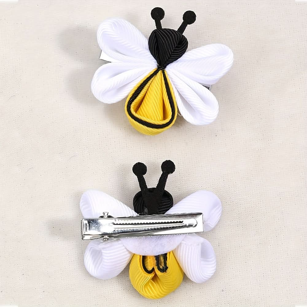 Bee-Themed Hair Clips for Girls – Cute Bows