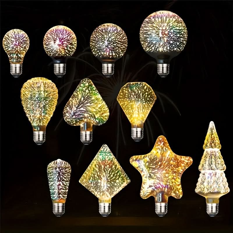 RGB Colorful Glass Fireworks Light Bulb