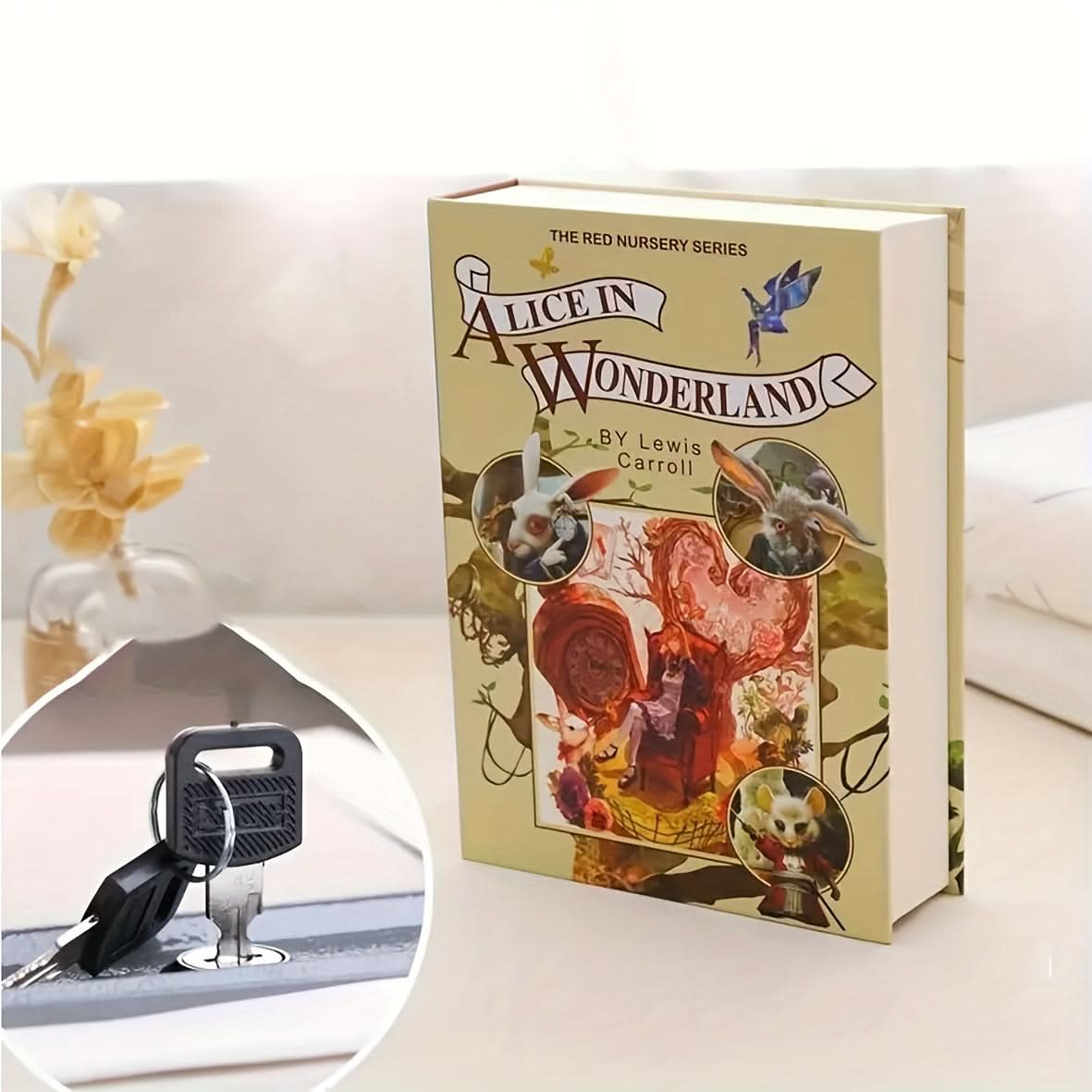 Hidden Book Safe with Key Lock – Secure Metal Box for Cash & Jewelry